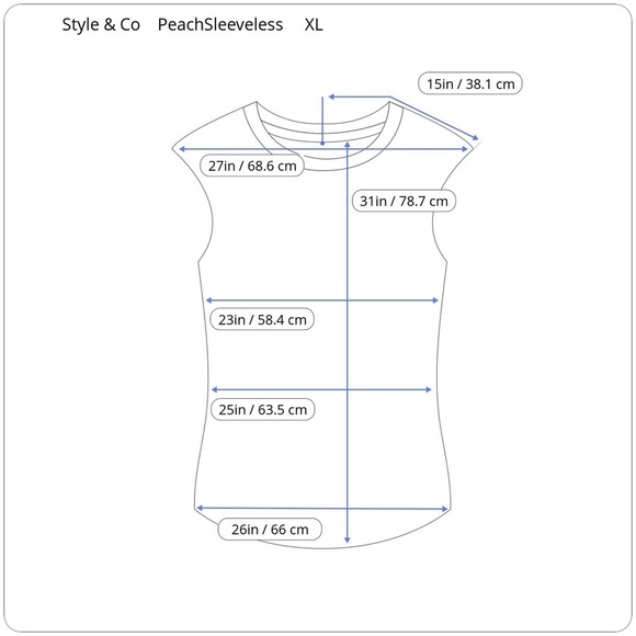 Style & Co Sleeveless Button Down Shirt Peach Pockets Plus Size XL Extra Large - Picture 11 of 12